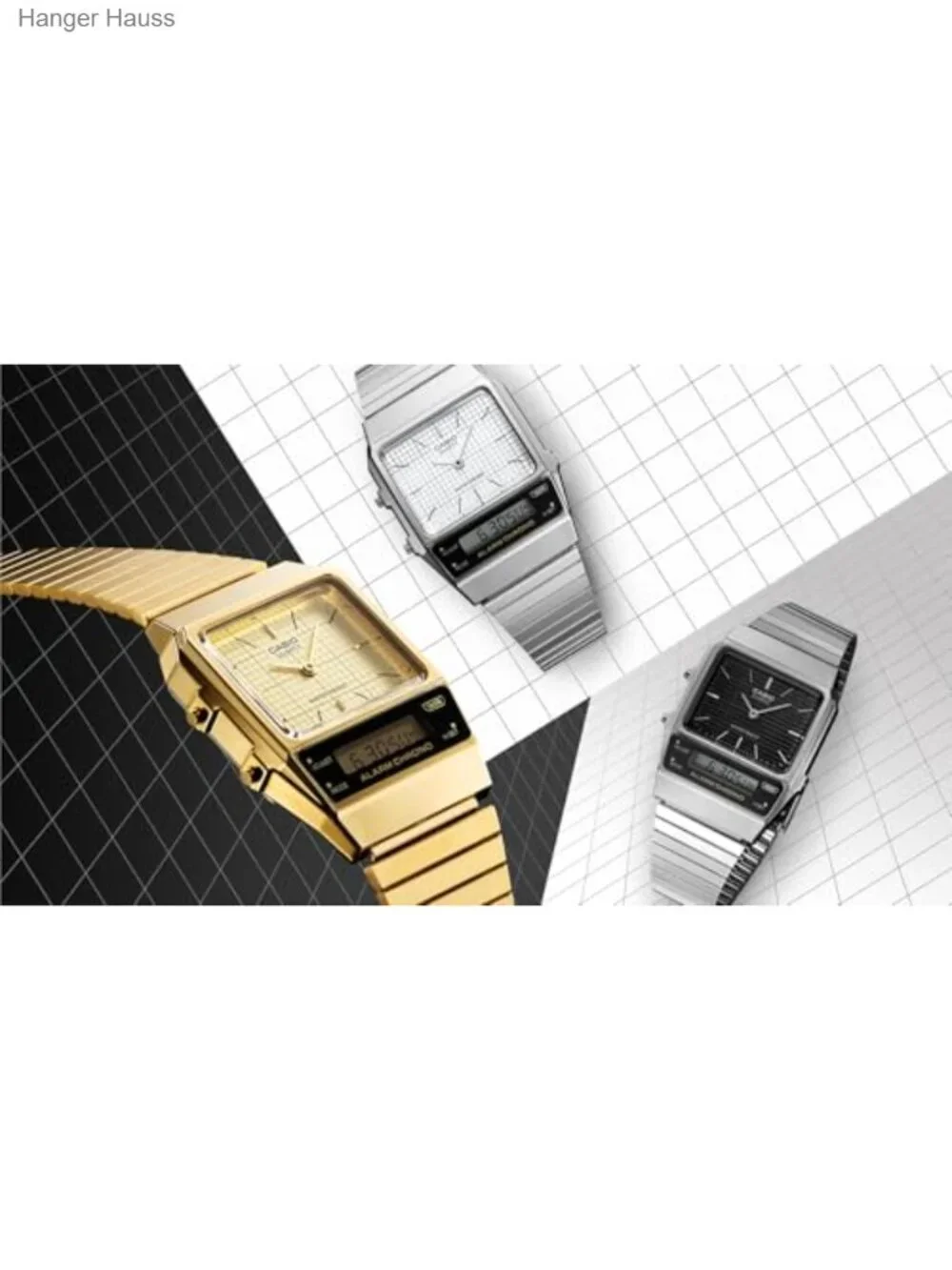 Vintage 1980s Analog Digital Watch Stainless Steel Band Dual Time Stopwatch